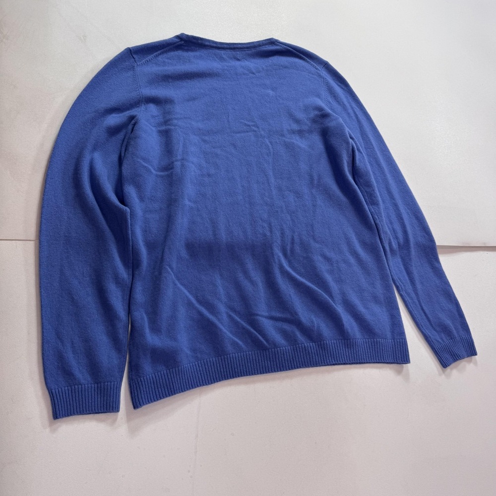 L.L.Bean Sweater Mens XL Blue 100% Cashmere Crew Neck Knit Pullover Warm - Picture 7 of 8